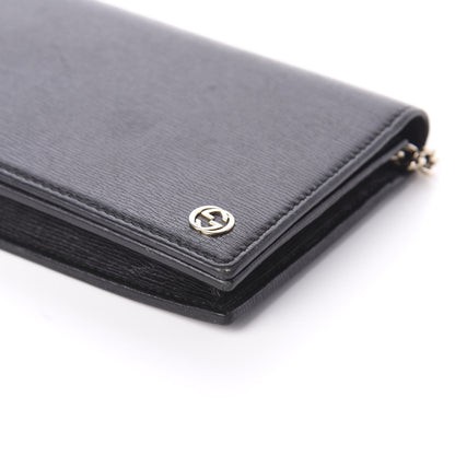 Gucci Textured Calfskin Medium Betty Chain Wallet Black 8 of 8