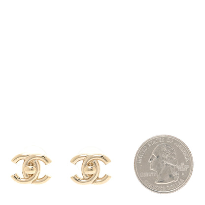 Chanel Metal CC Turnlock Earrings Gold 2 of 5