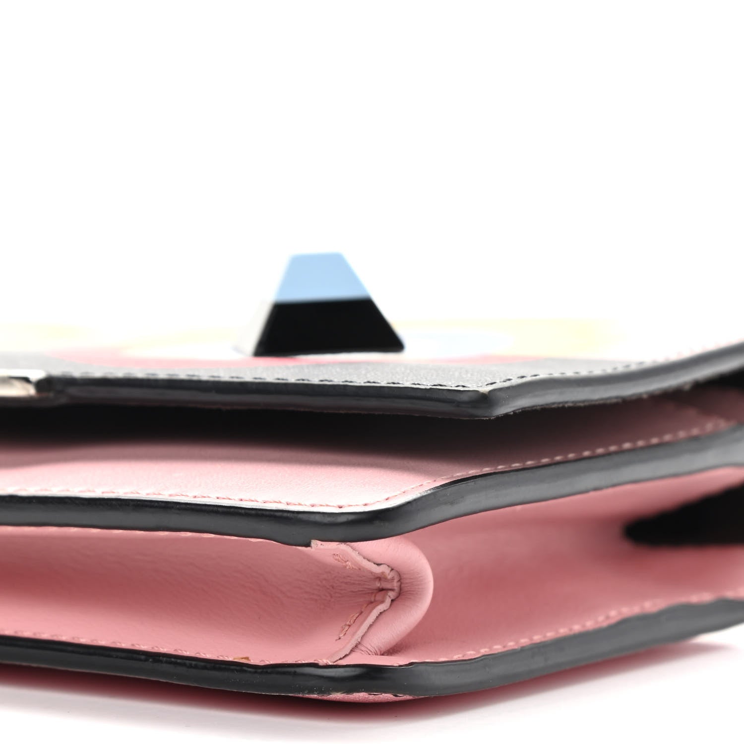 Fendi Vitello Elite Century Hypnoteyes Studded Tube Wallet On Chain Bubblegum Multicolor 8 of 8