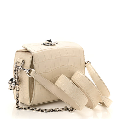 Alexander McQueen Calfskin Crocodile Embossed Box Shoulder Bag 19 Cream 2 of 8