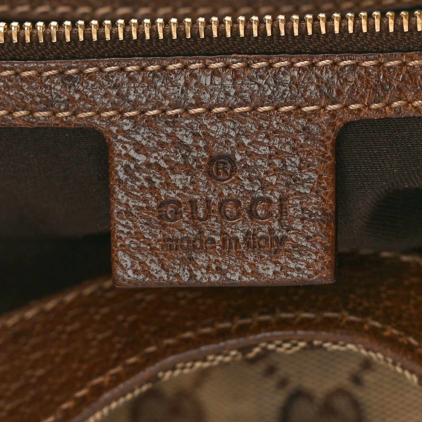 Monogram Calfskin Large Bardot Shoulder Bag Brown