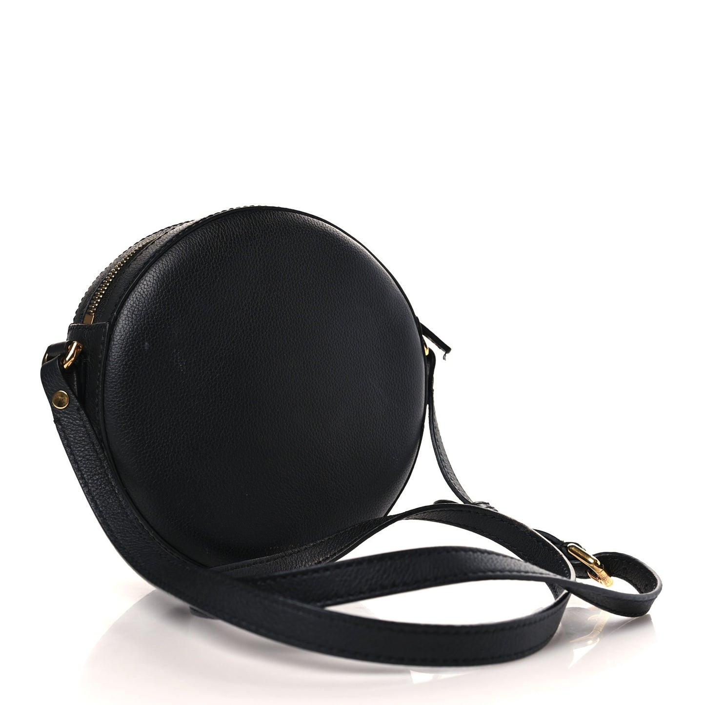 Calfskin La Medusa Round Camera Bag Black