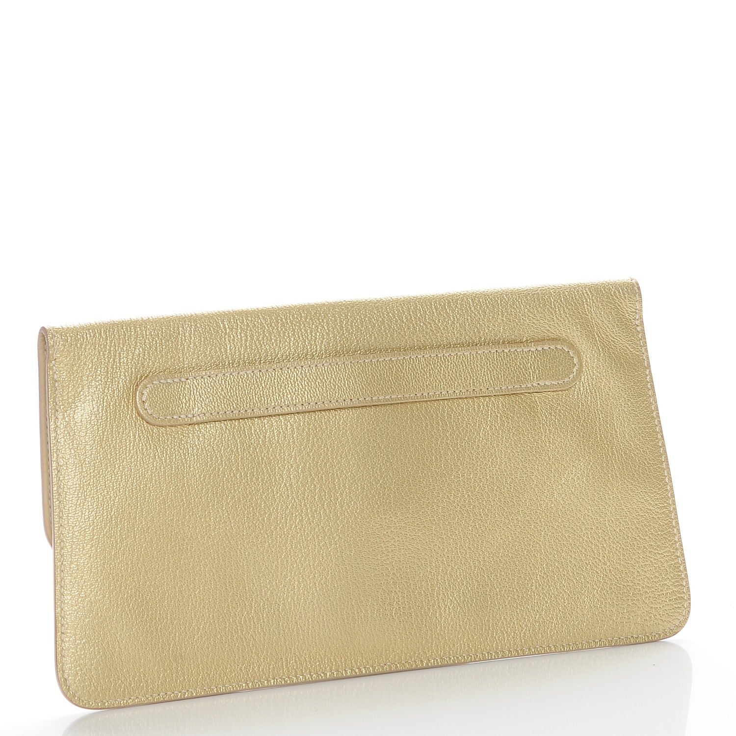 Hermes Metallic Chevre Chaine D'Ancre Clutch Gold 3 of 8