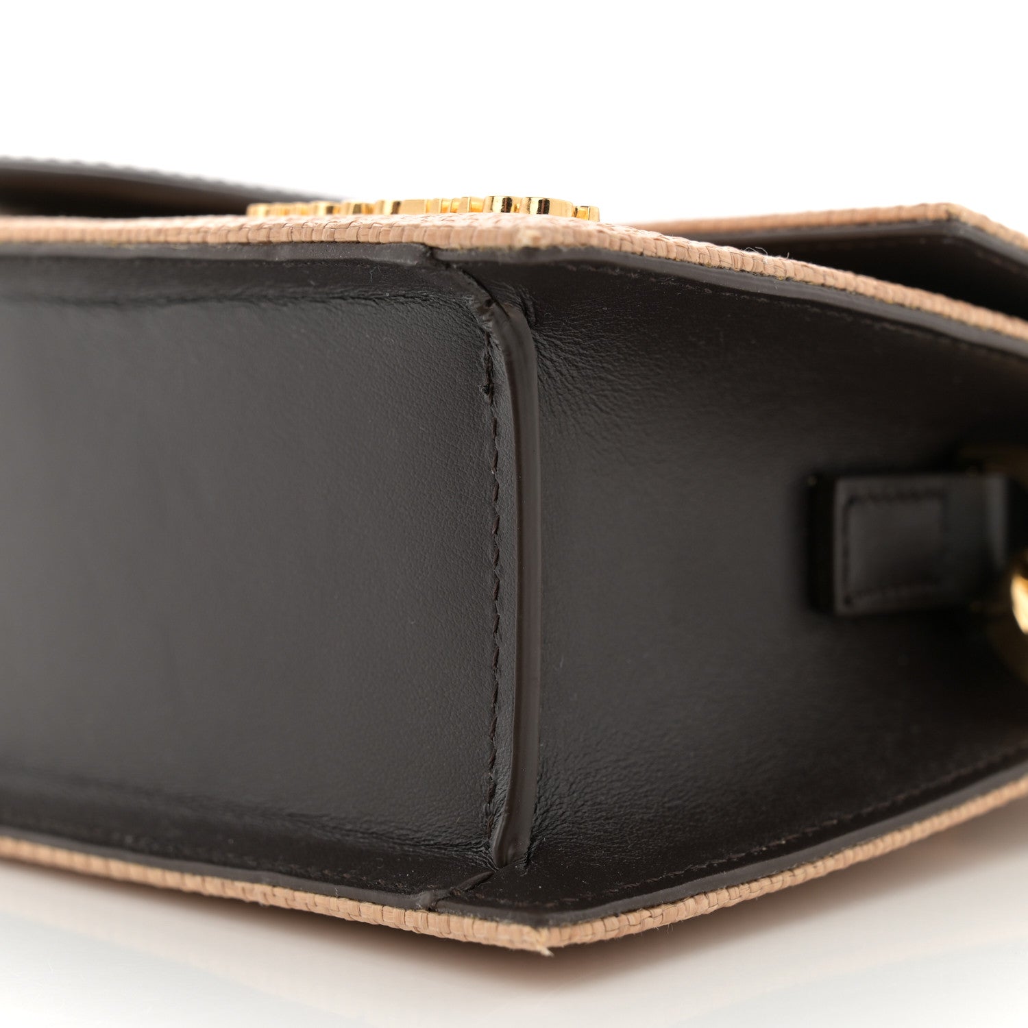 Jacquemus Raffia Smooth Calfskin Le Grand Bambino Natural Dark Brown 9 of 9