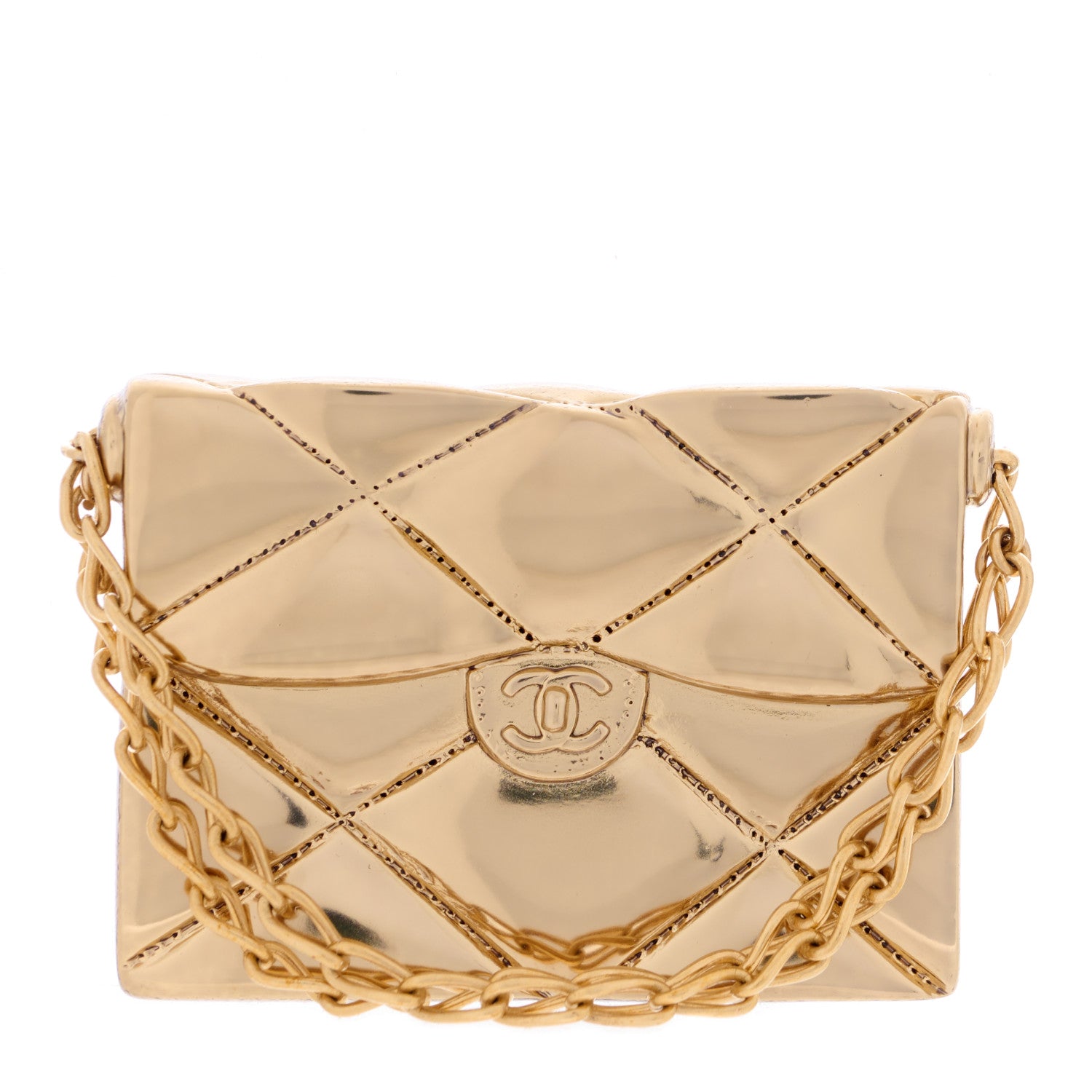 Chanel Quilted Flap Bag Brooch Gold 1 of 4