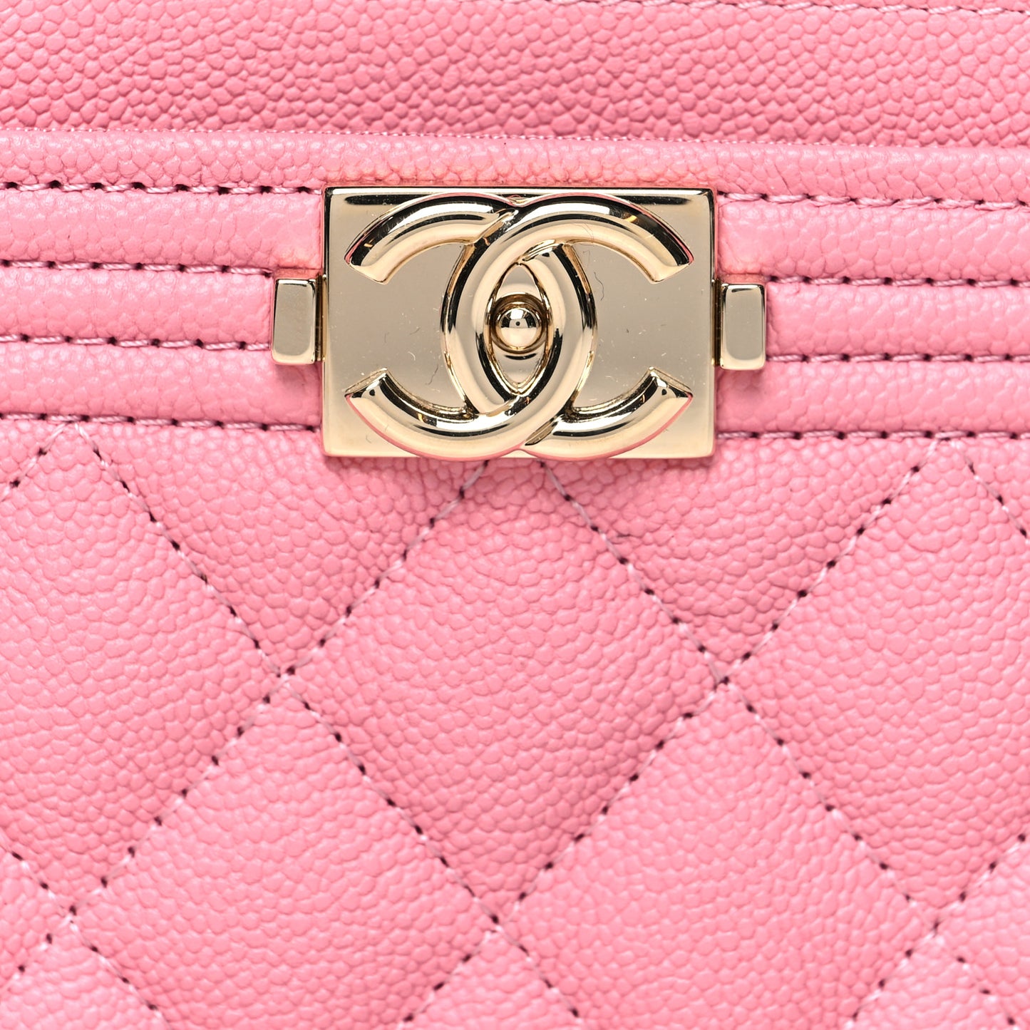 Caviar Quilted Boy Card Holder Pink
