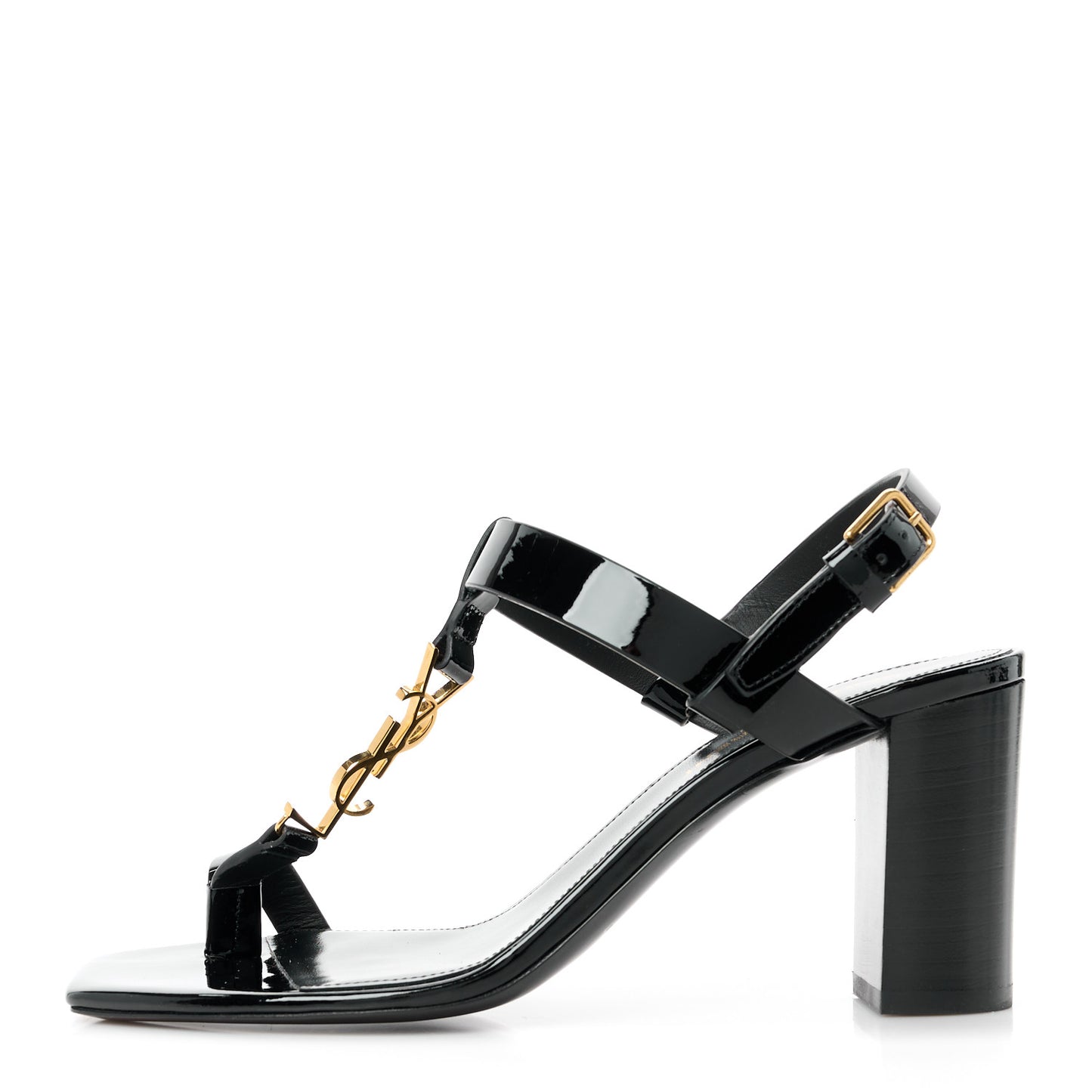 Patent Calfskin Cassandra 75 Sandals 36 Black