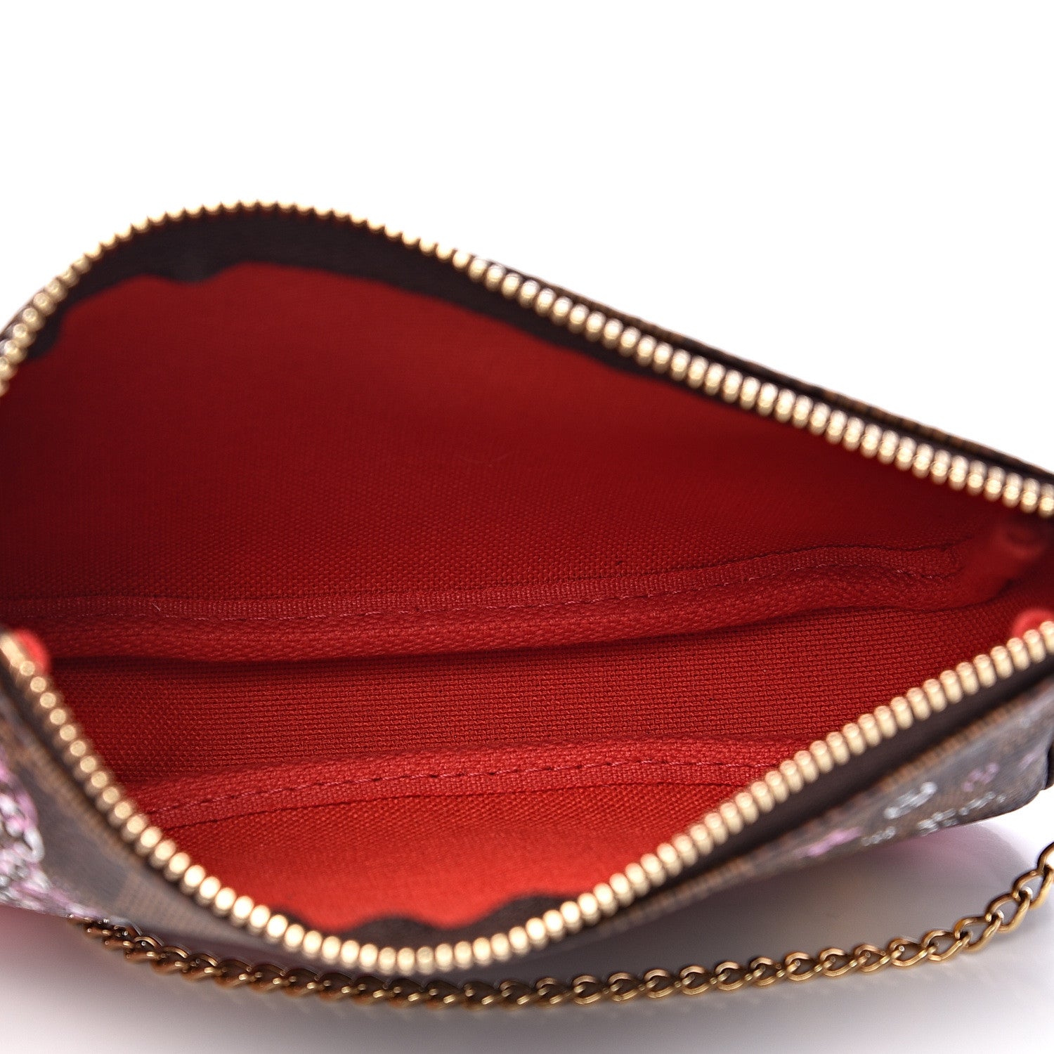 Louis Vuitton Damier Ebene 2019 Christmas Animation Mini Pochette Accessories Red 5 of 10
