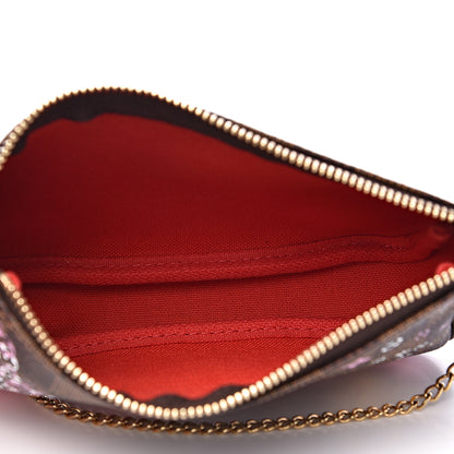 Louis Vuitton Damier Ebene 2019 Christmas Animation Mini Pochette Accessories Red 5 of 10