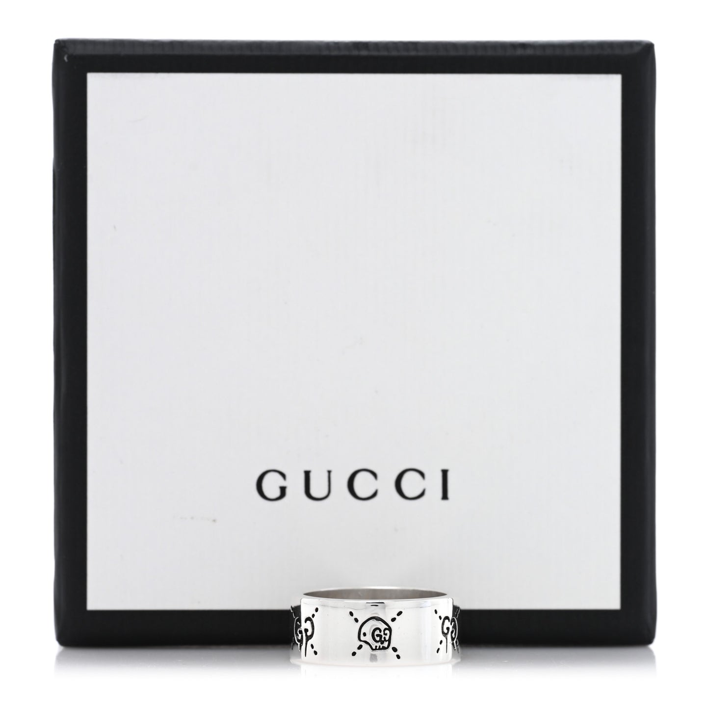 Sterling Silver GucciGhost Hamlet Skull Band Ring 61 9.5