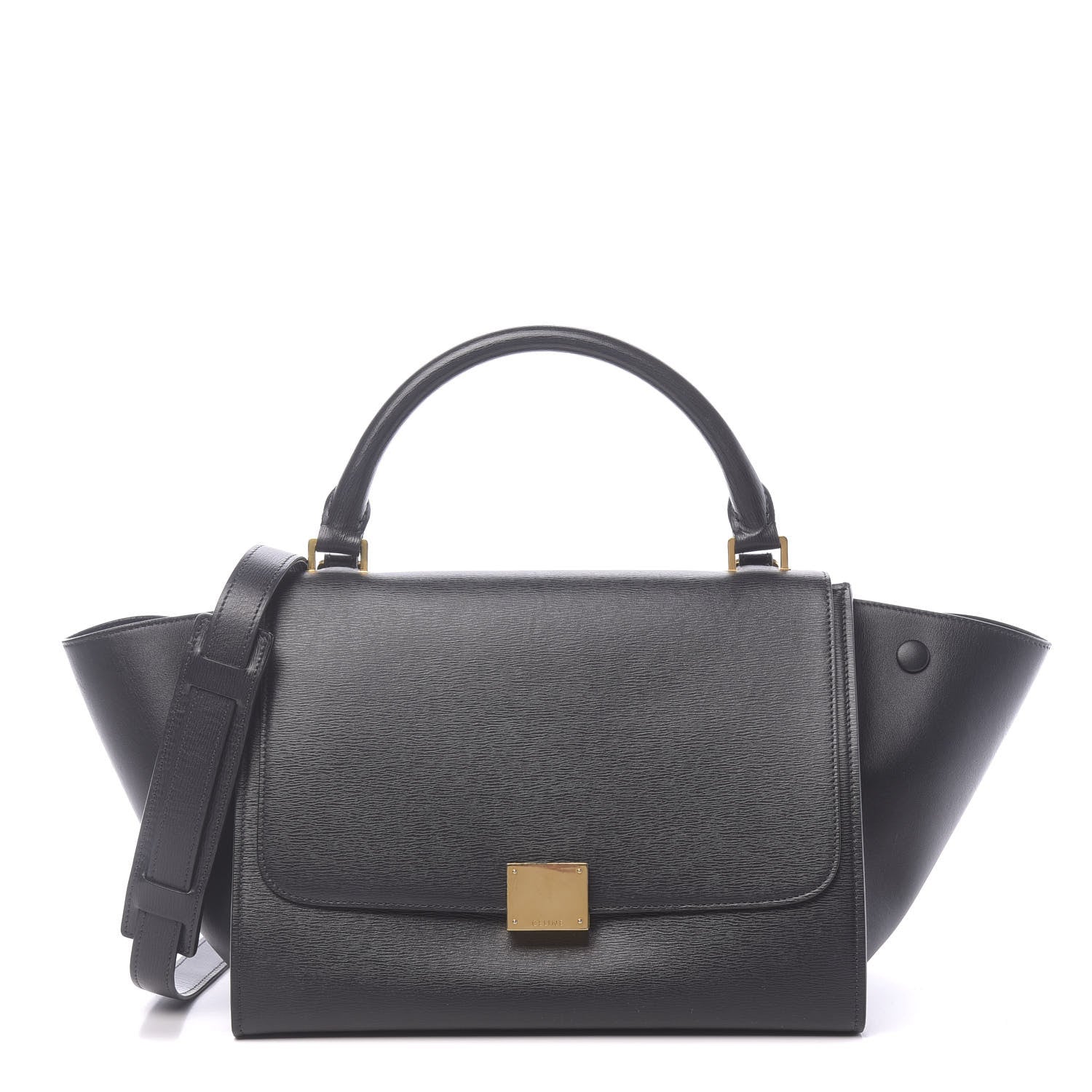 Celine Liege Calfskin Small Trapeze Black 1 of 11
