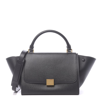 Celine Liege Calfskin Small Trapeze Black 1 of 11