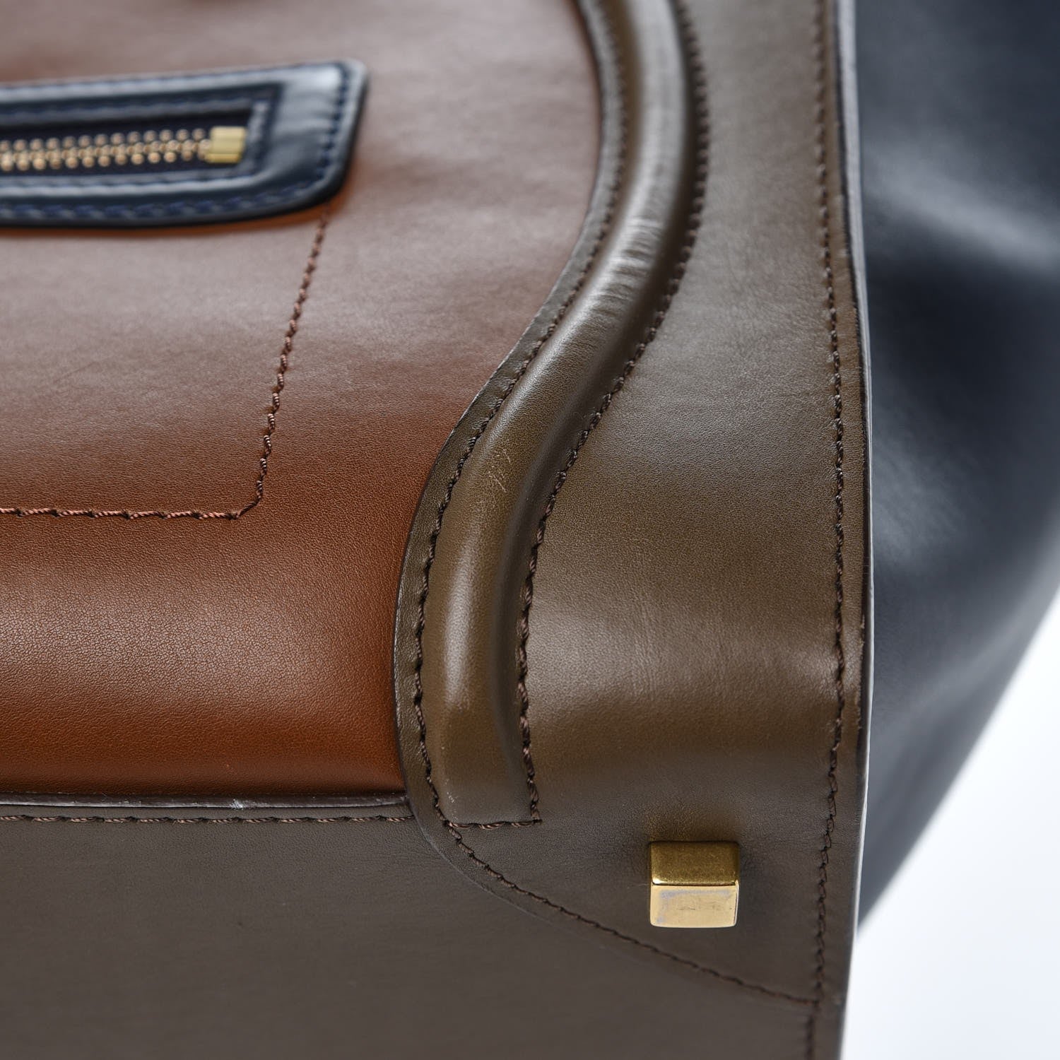 Celine Satin Calfskin Mini Tri-Color Luggage Camel 11 of 13