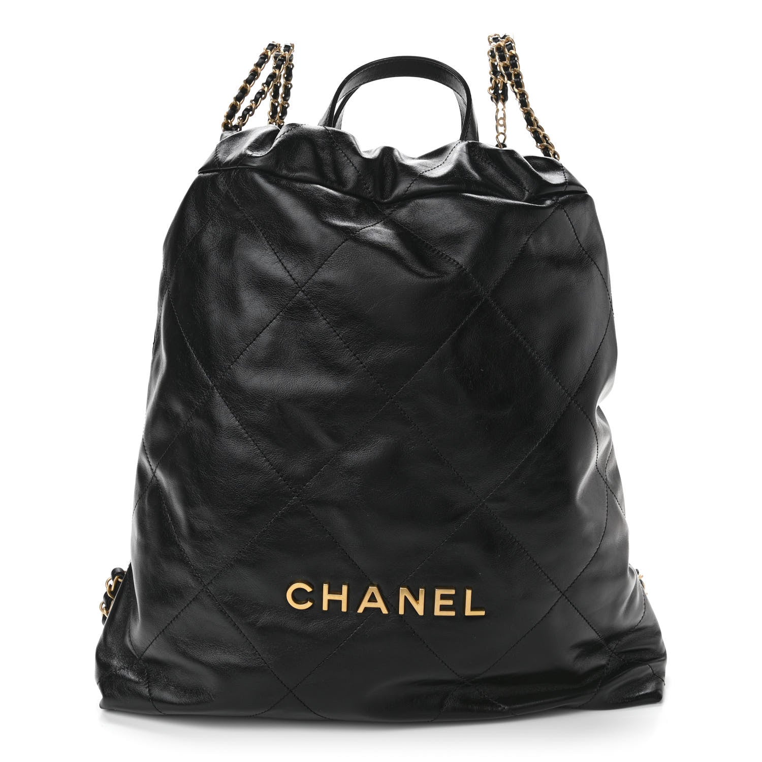 Chanel Shiny Calfskin Quilted Chanel 22 Backpack Black 1 of 10