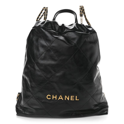 Chanel Shiny Calfskin Quilted Chanel 22 Backpack Black 1 of 10