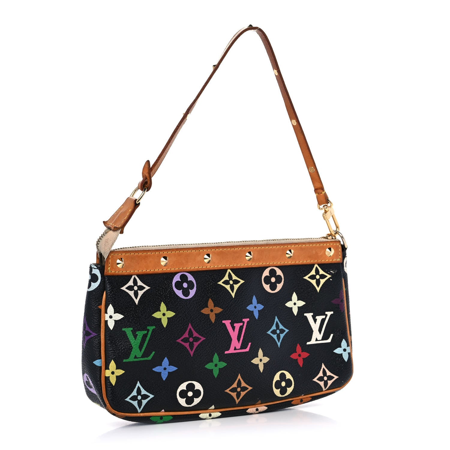 Louis Vuitton Monogram Multicolor Pochette Accessories Black 3 of 10
