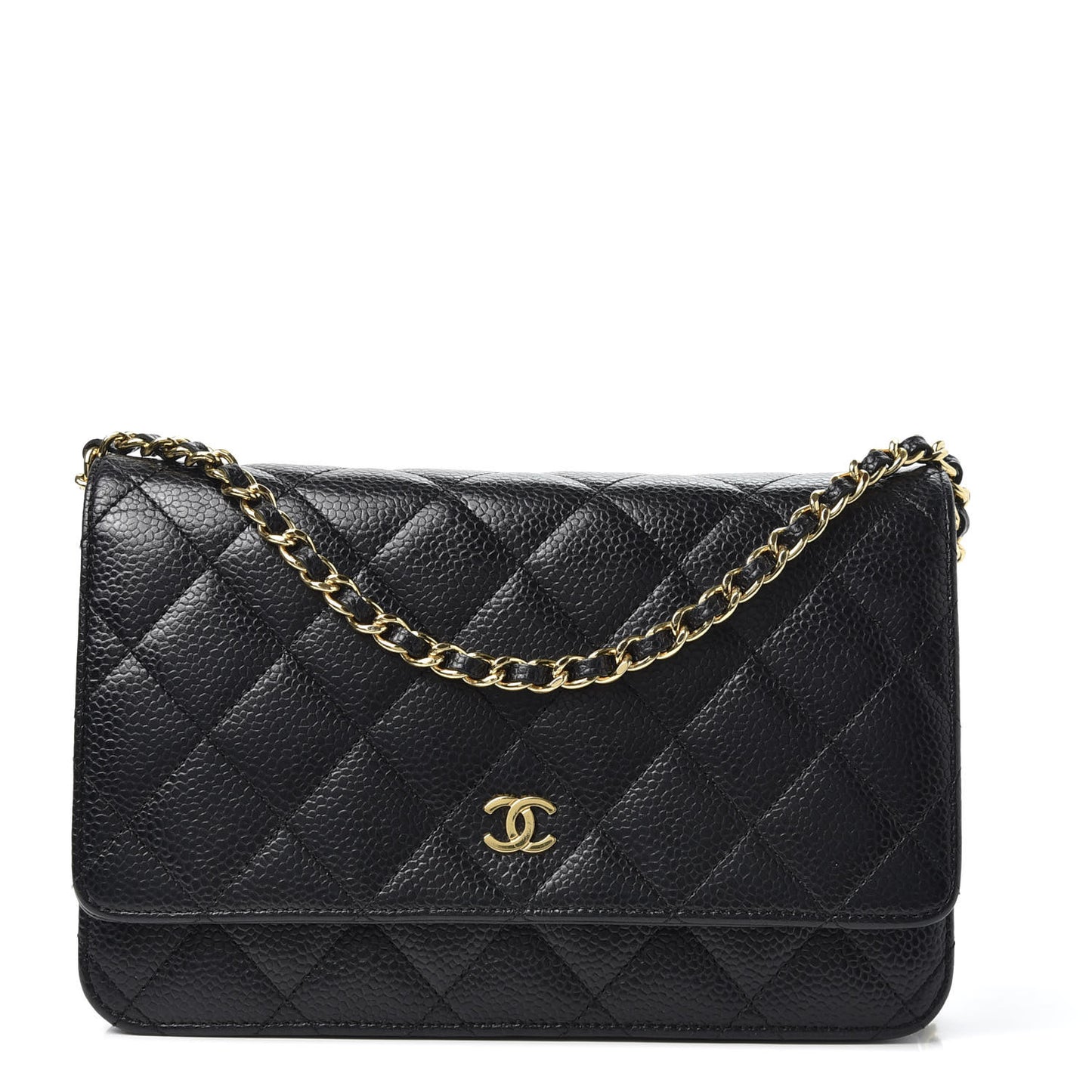 Caviar Quilted Wallet On Chain WOC Black