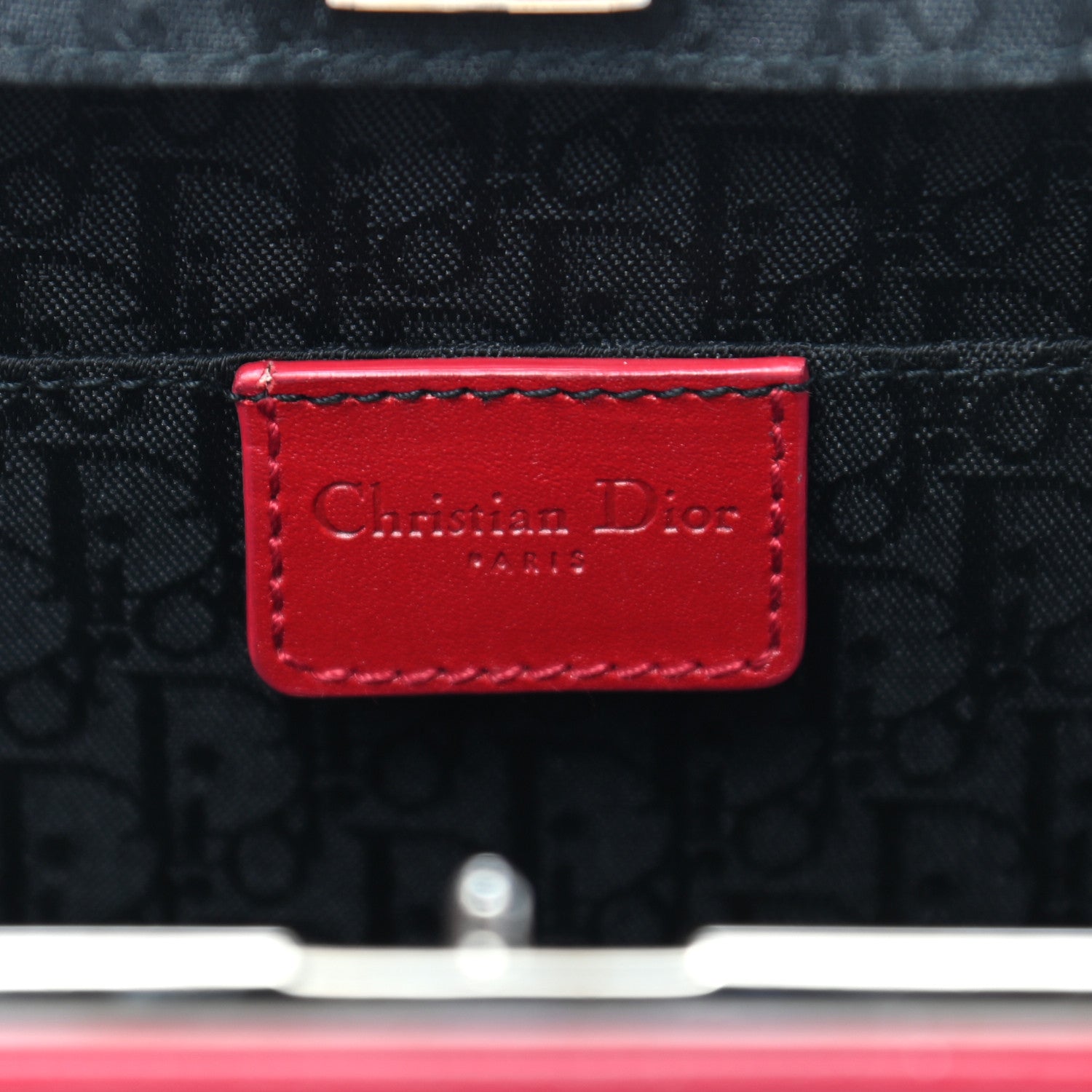 Christian Dior Glazed Calfskin Bondage Clutch Rouge 6 of 9