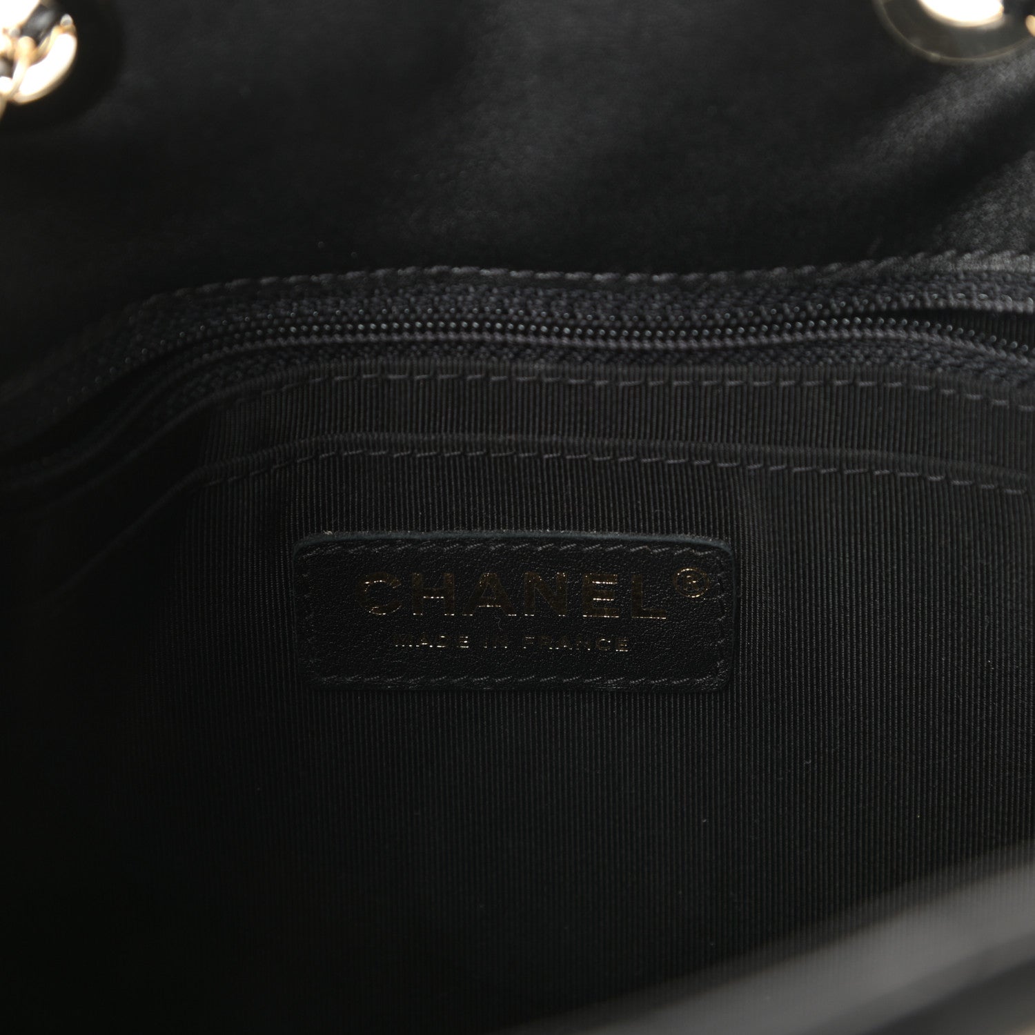 Chanel Calfskin Quilted Daily Chevron Drawstring Bag Black 8 of 10