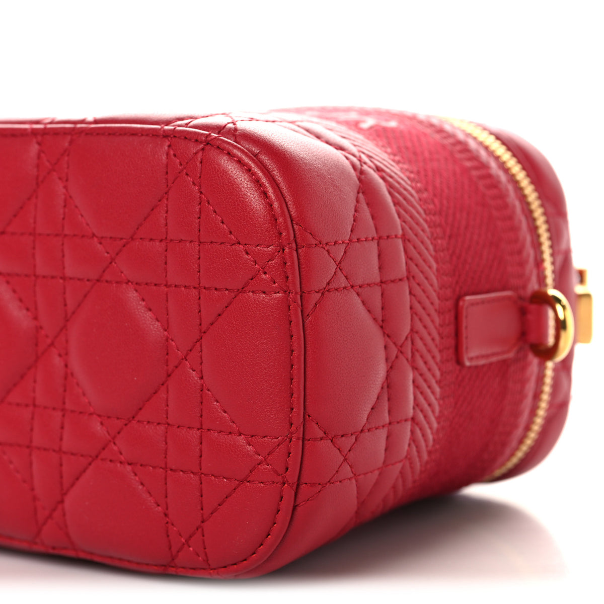 Christian Dior Lambskin Cannage Small Diortravel Vanity Case Red 9 of 10