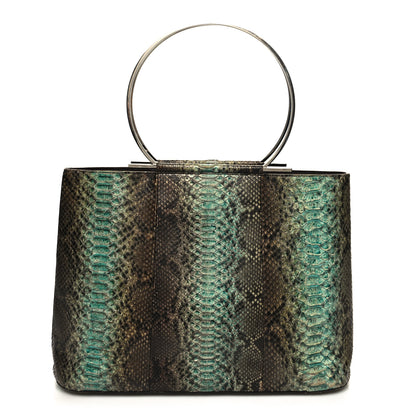 Salvatore Ferragamo Snakeskin Degrade Gancio Top Handle Tote Blue Multicolor 1 of 12