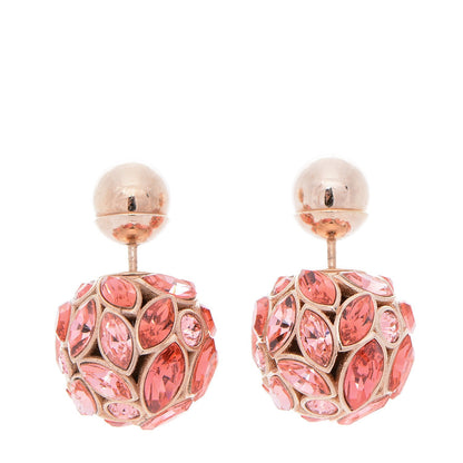 Christian Dior Metal Crystal Mise En Dior Tribal Earrings Pink 1 of 4