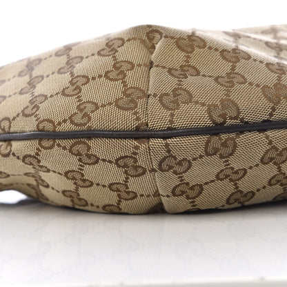 Gucci Monogram Web Medium Half Moon Hobo Dark Brown 10 of 21
