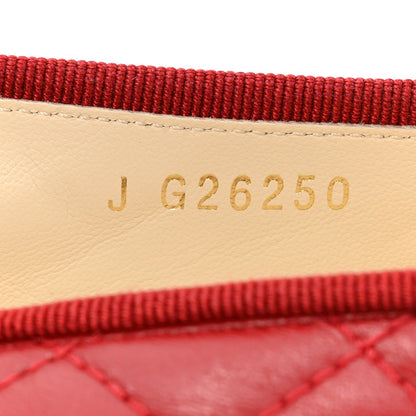 Chanel Aged Calfskin Quilted CC Cap Toe Ballerina Flats 37.5 Red 8 of 11