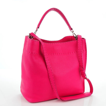 Fendi Cuoio Romano Selleria Large Anna Bucket Bag Fuxia 3 of 11