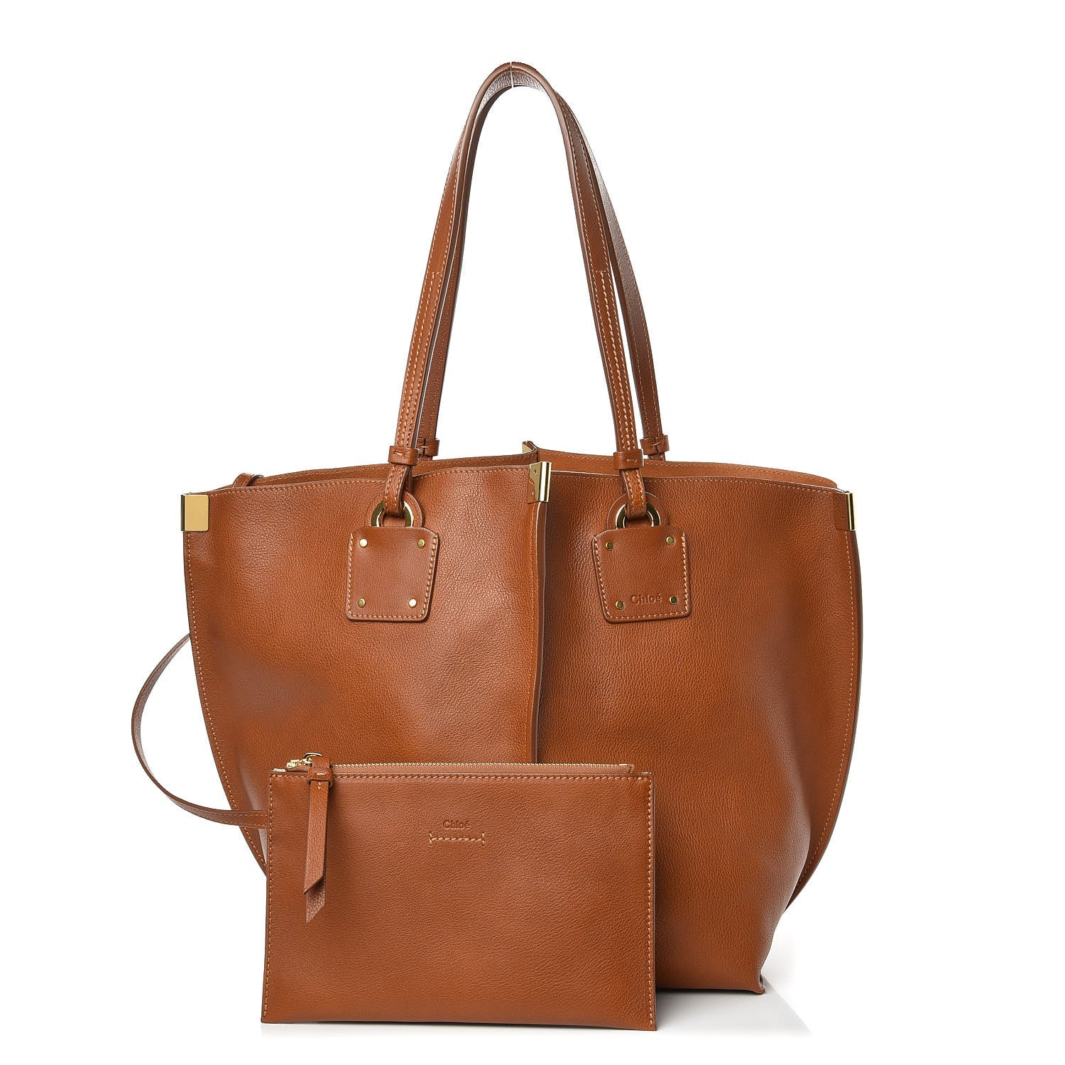 Chloe Smooth Calfskin Medium Vick Tote Caramel 1 of 9