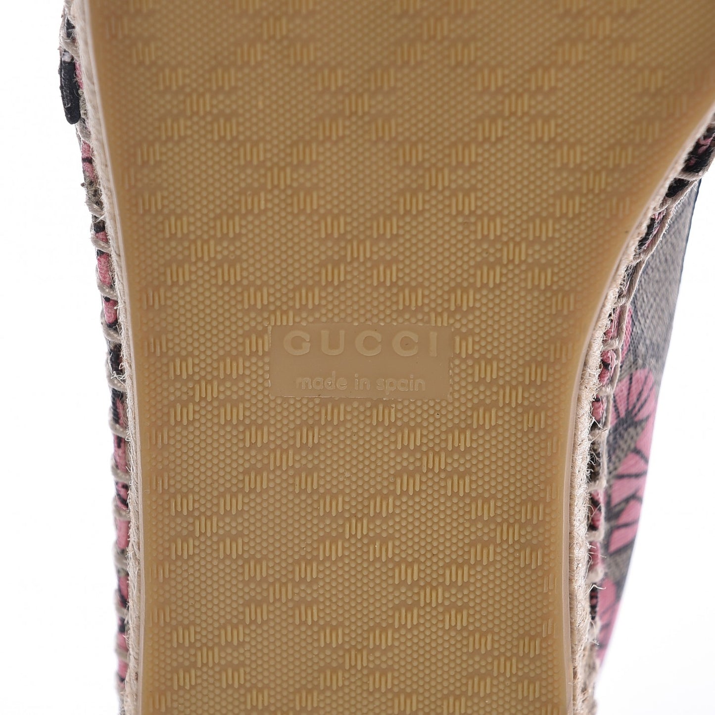 GG Supreme Monogram Bengal Espadrilles 38.5 Beige Pink