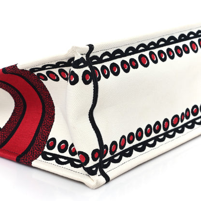 Christian Dior Canvas Embroidered Medium Cupidon Book Tote Latte Multicolor 9 of 14