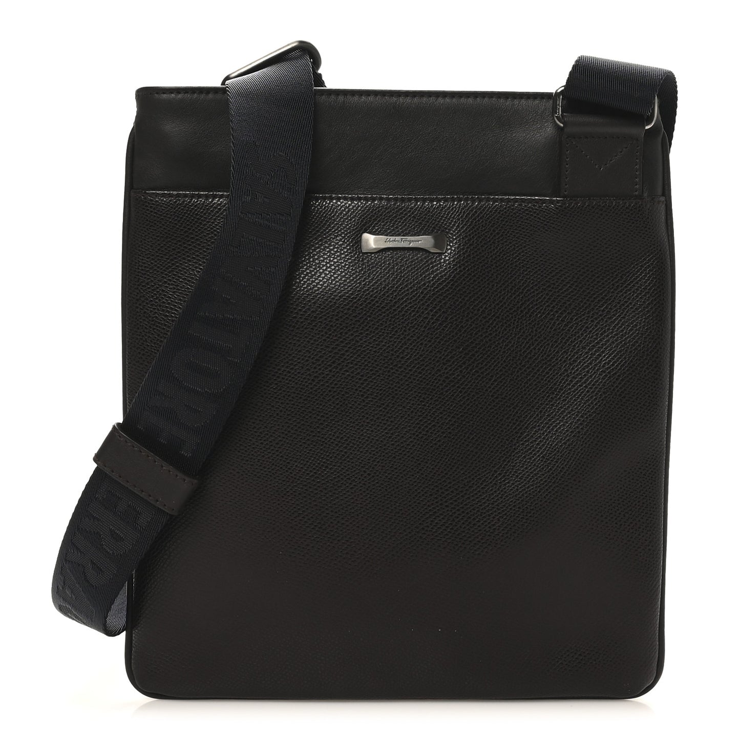 Stamped Calfskin Crossbody Bag Brown