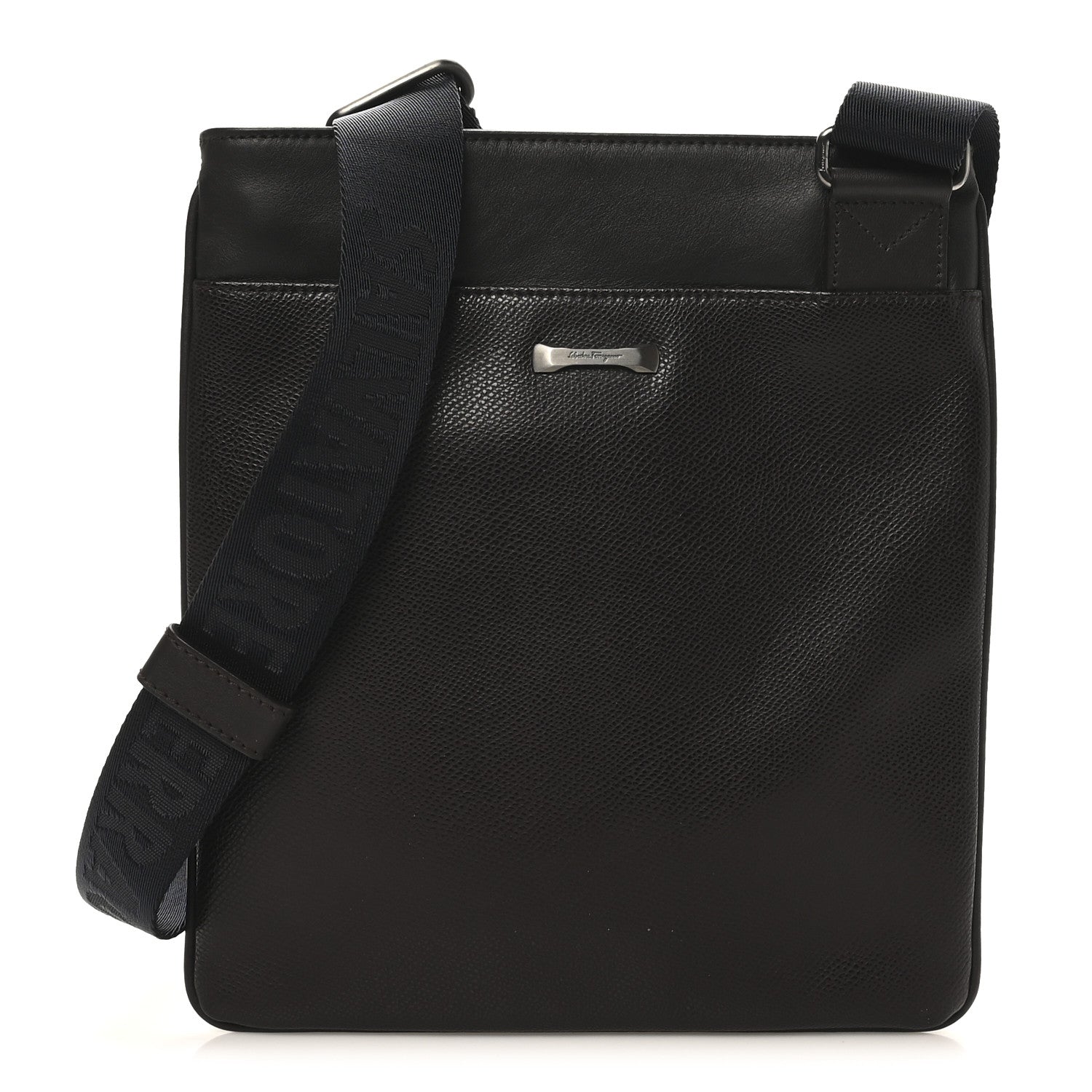 Salvatore Ferragamo Stamped Calfskin Crossbody Bag Brown 1 of 9