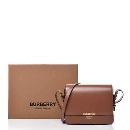 Burberry Smooth Calfskin Two Tone Small Grace Bag Malt Brown Black 10 of 10
