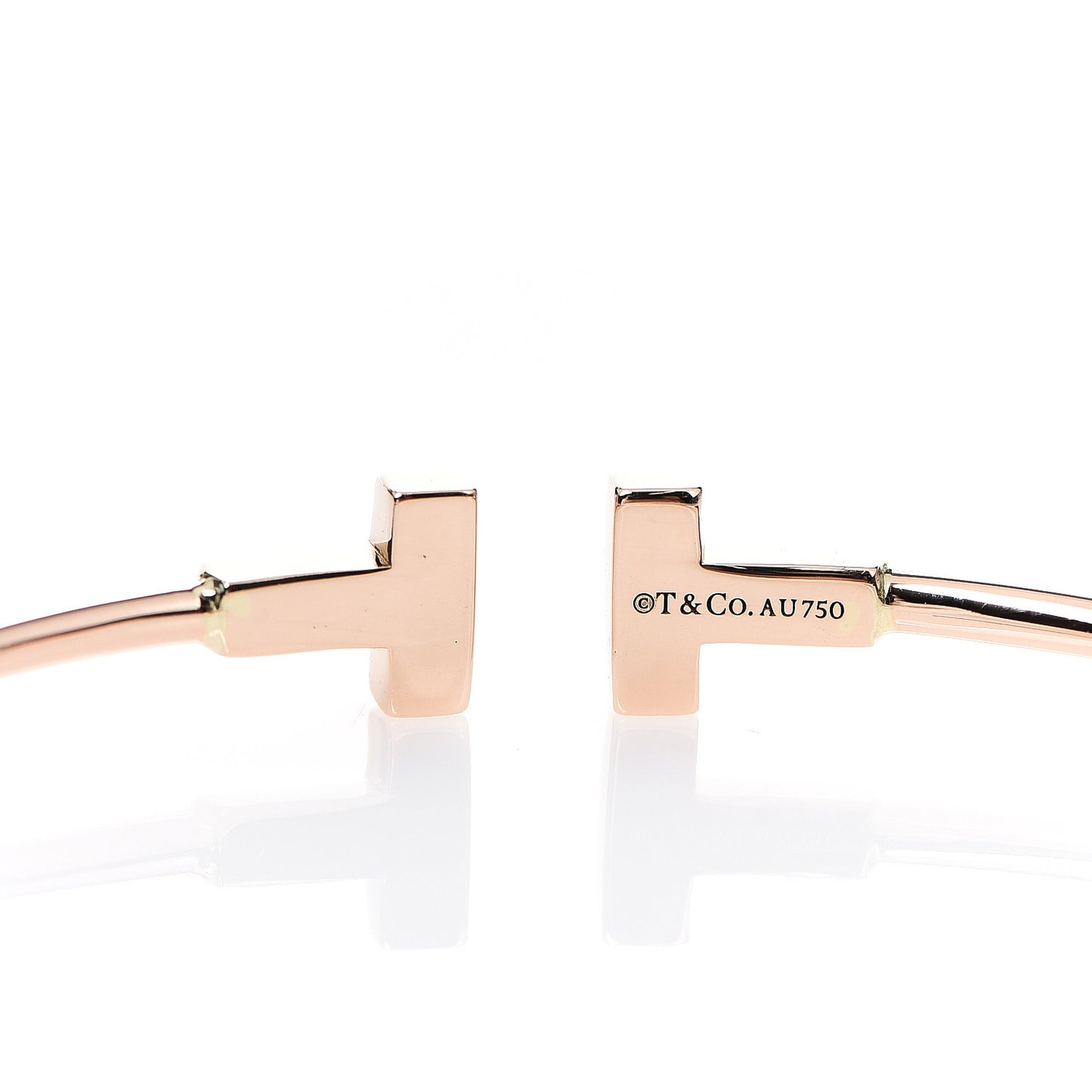 18K Rose Gold Narrow T Wire Bracelet
