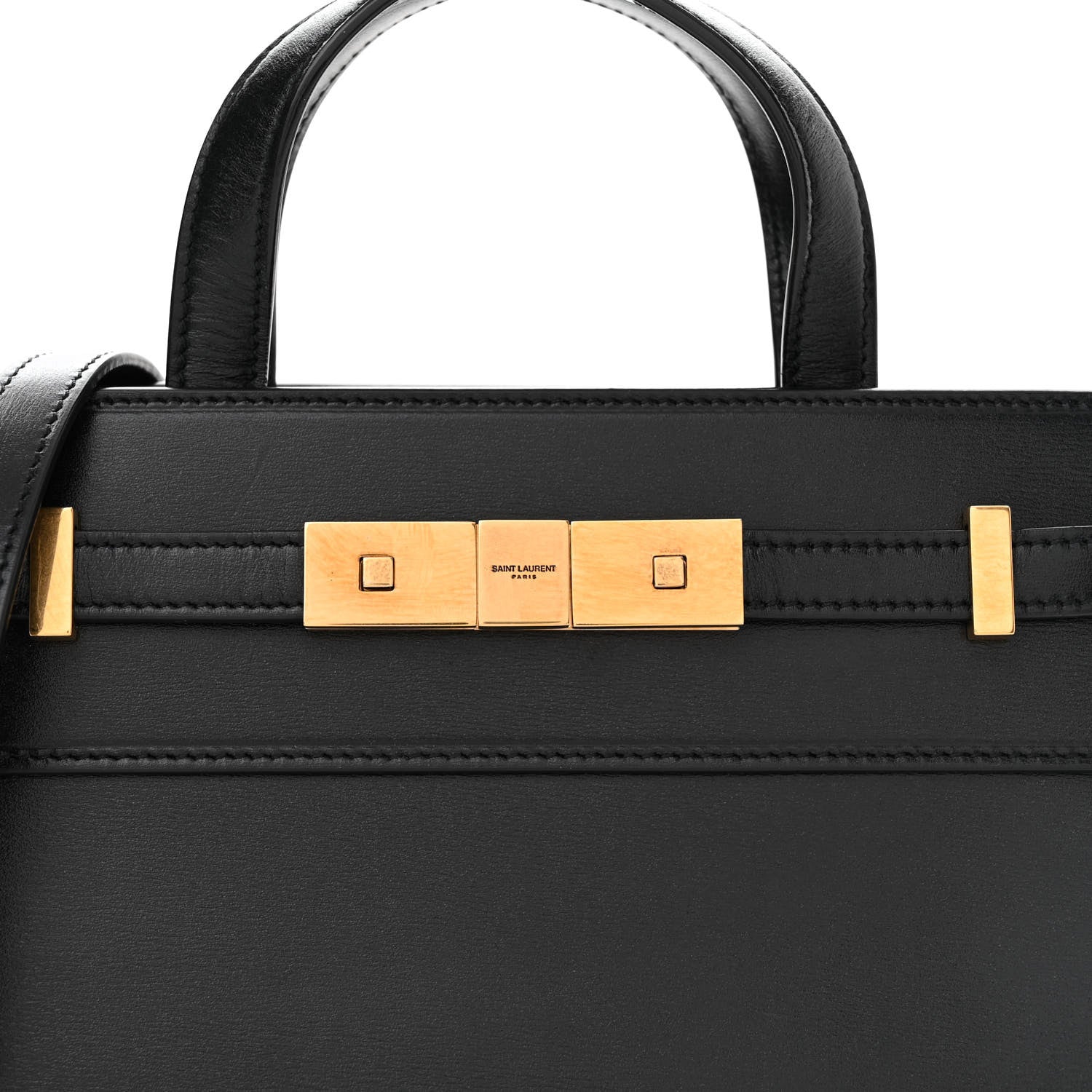 Saint Laurent Smooth Calfskin Manhattan Nano Shopper Tote Black 8 of 14