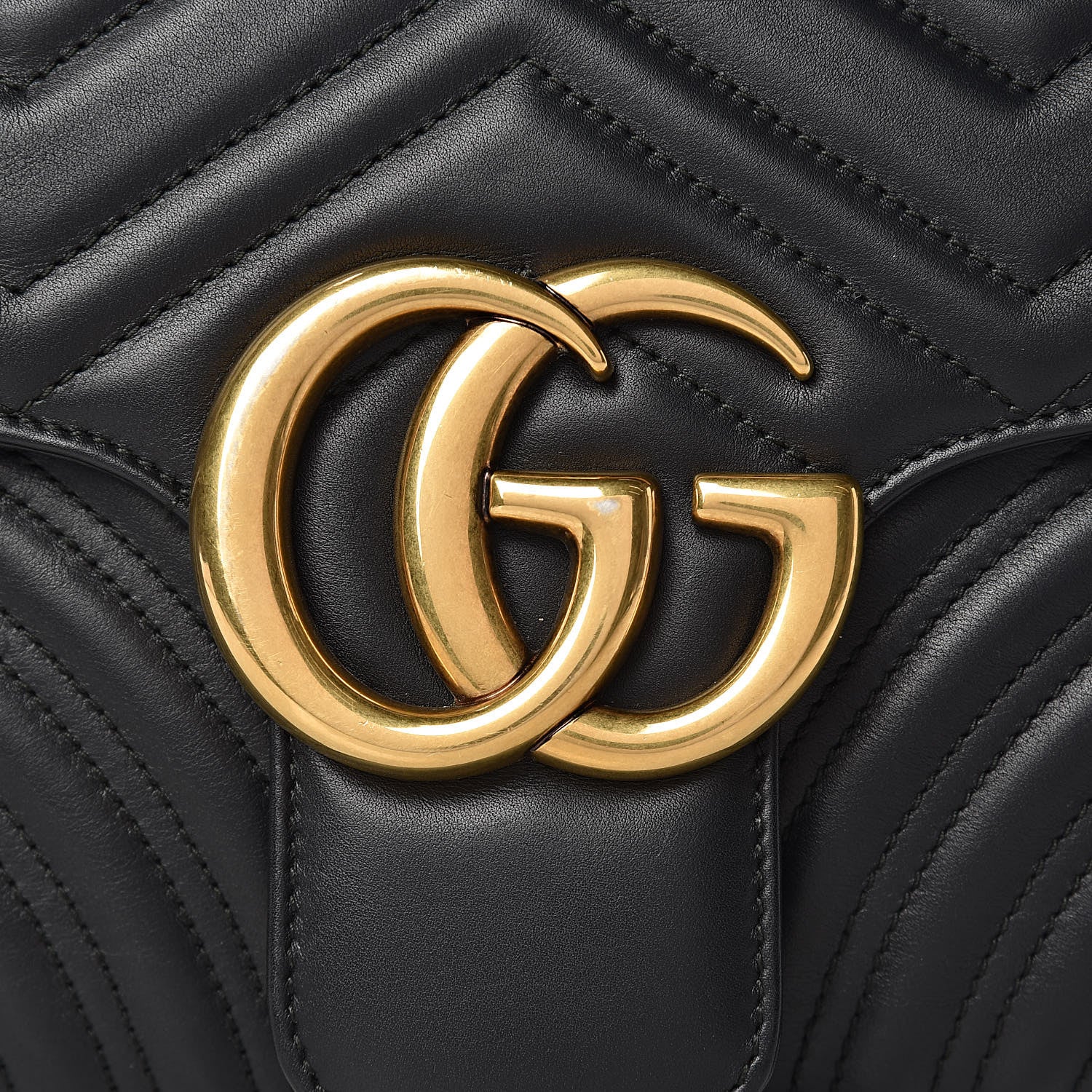Gucci Calfskin Matelasse Medium GG Marmont Shoulder Bag Black 14 of 14