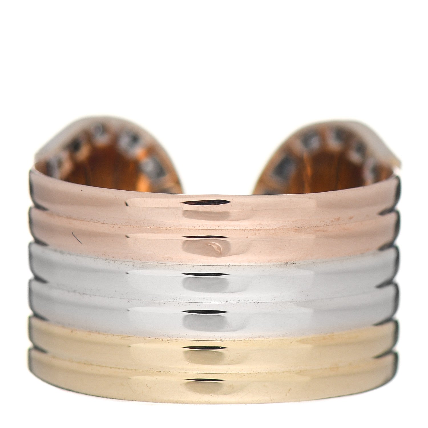 Cartier 18K Pink Yellow White Gold Diamond 13mm C De Cartier Ring 48 4.5 4 of 5