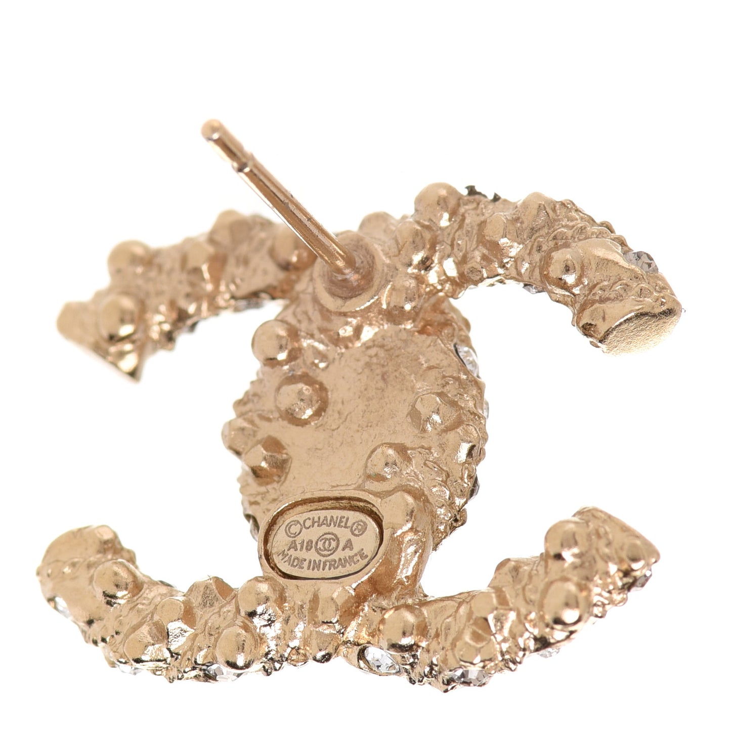 Crystal CC Earrings Light Gold