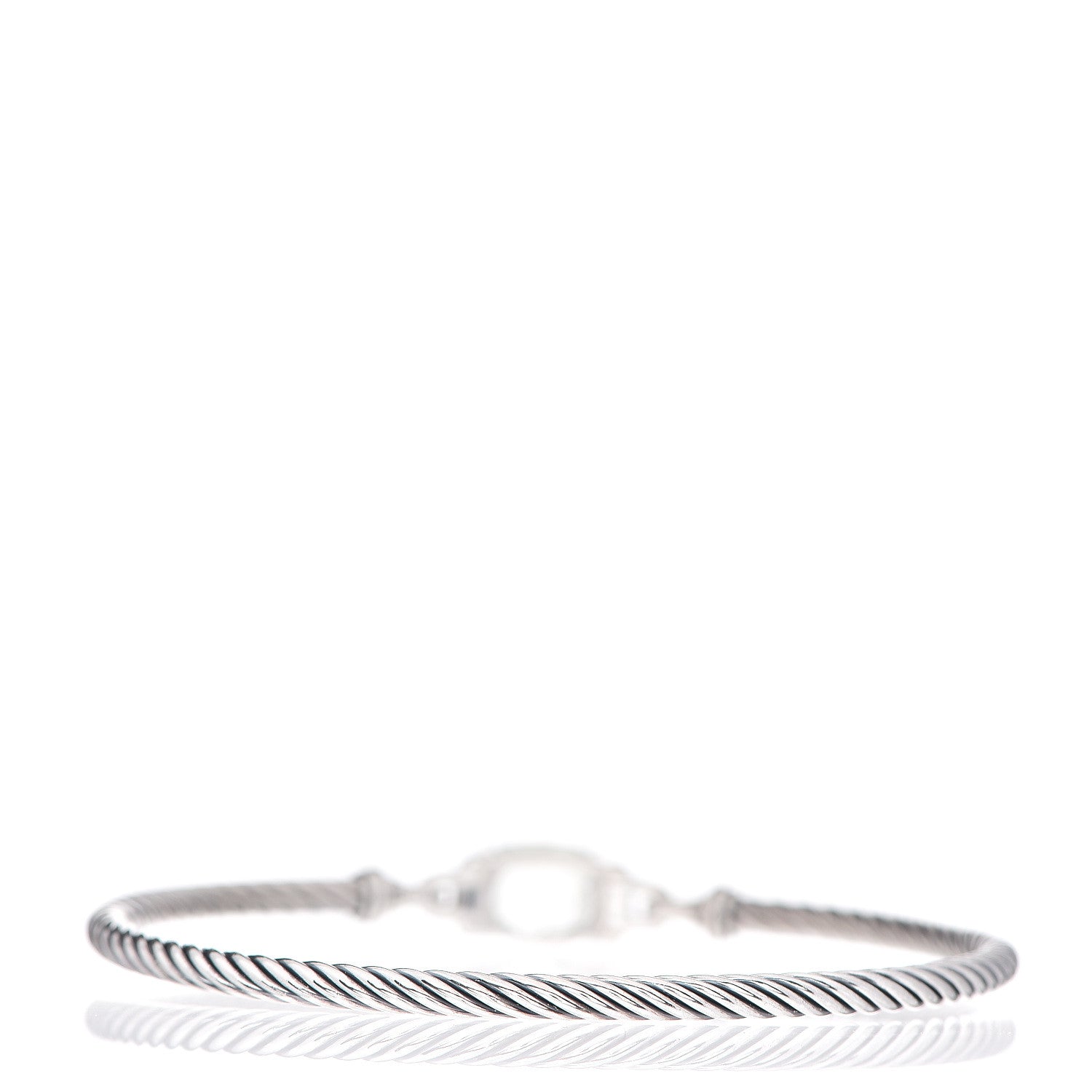 David Yurman Sterling Silver Diamond Prasiolite 3mm Petite Wheaton Bracelet 2 of 3