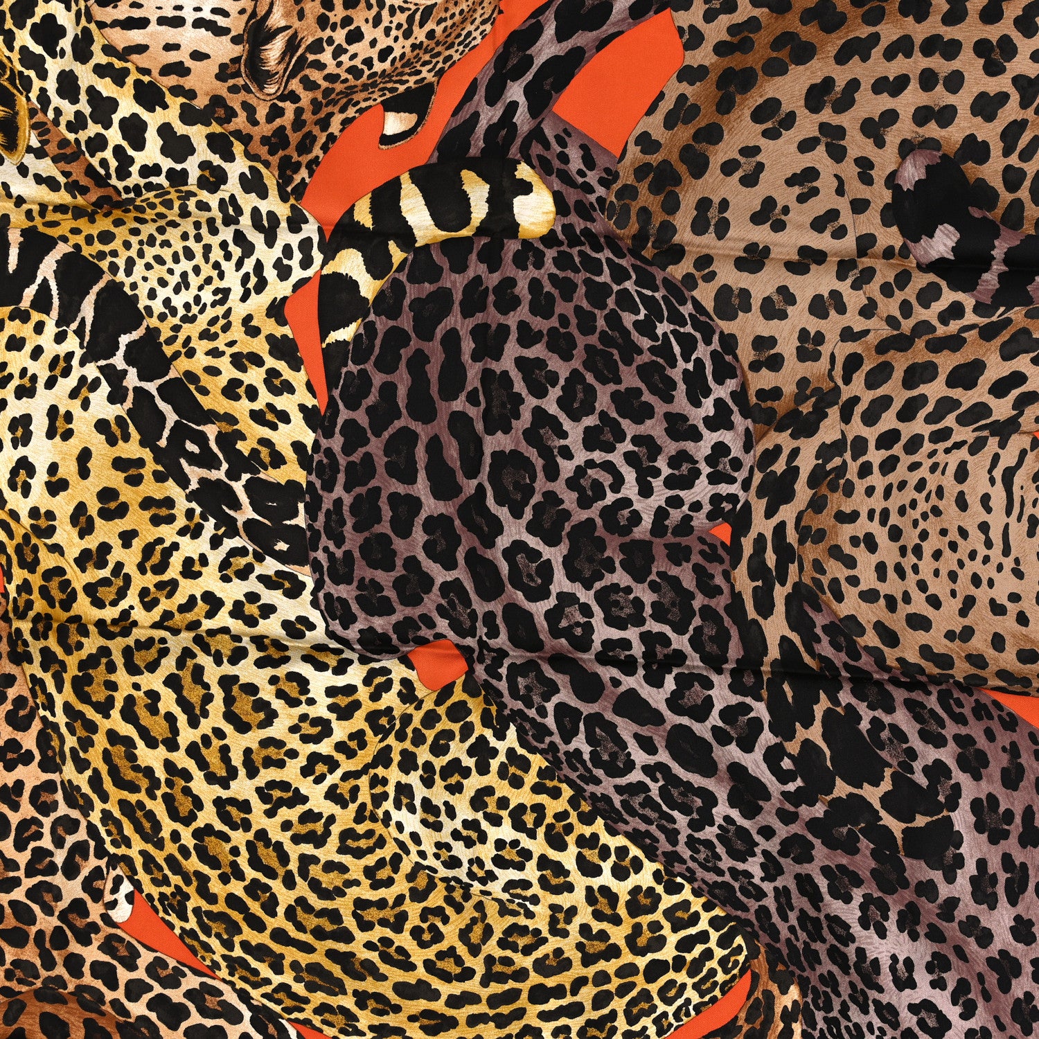 Hermes Silk Twill Lazy Leopardesses Scarf 90 Potiron 2 of 5
