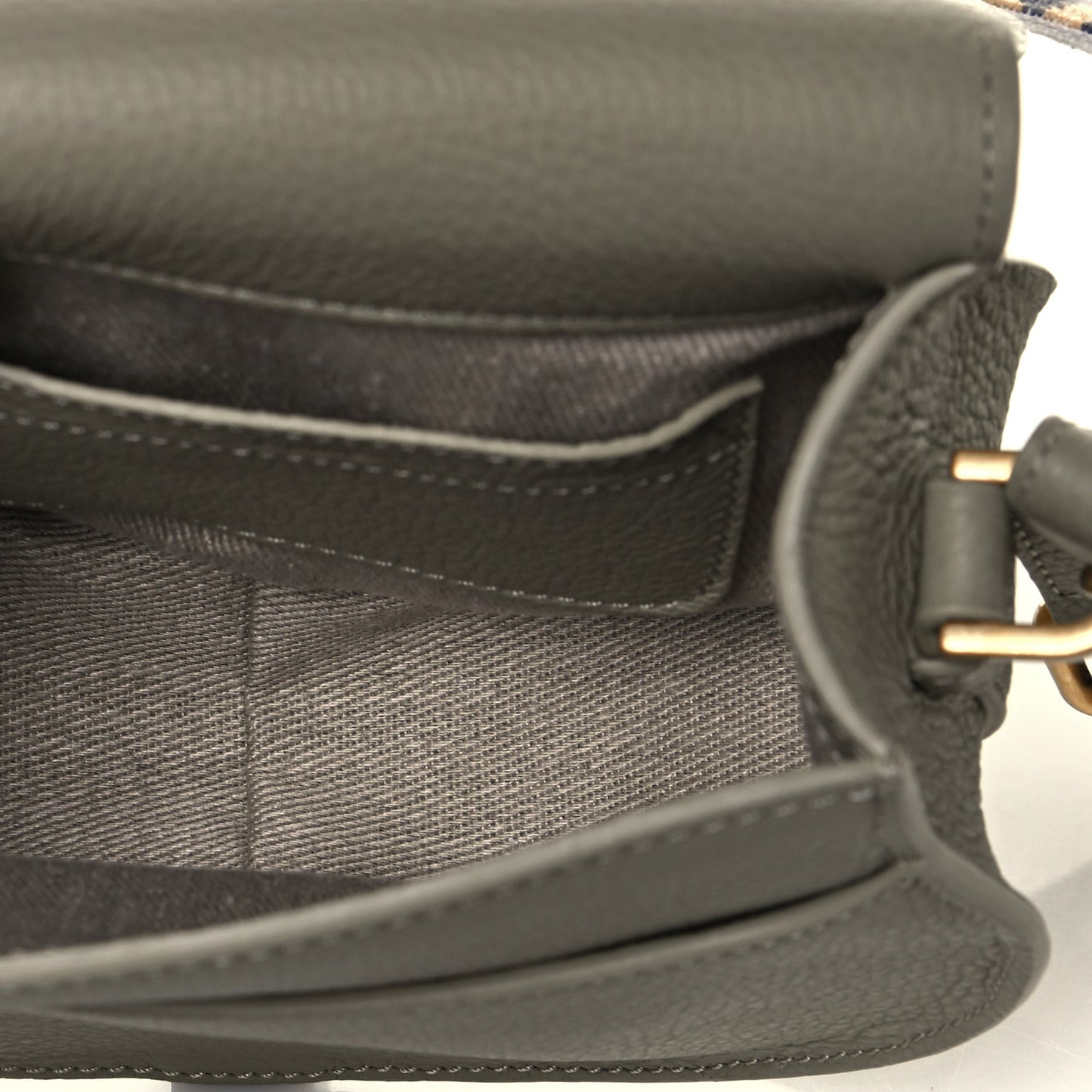 Calfskin Embroidery Mini Marcie Round Crossbody Bag Slate Green