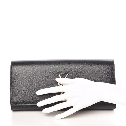 Saint Laurent Grain De Poudre Monogram Cassandre Clutch Black 2 of 9