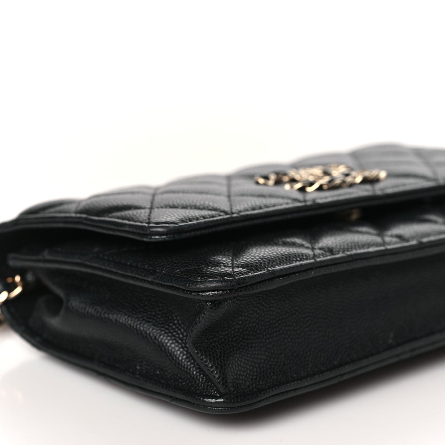 Caviar Quilted French New Wave Chain CC Wallet On Chain WOC Black