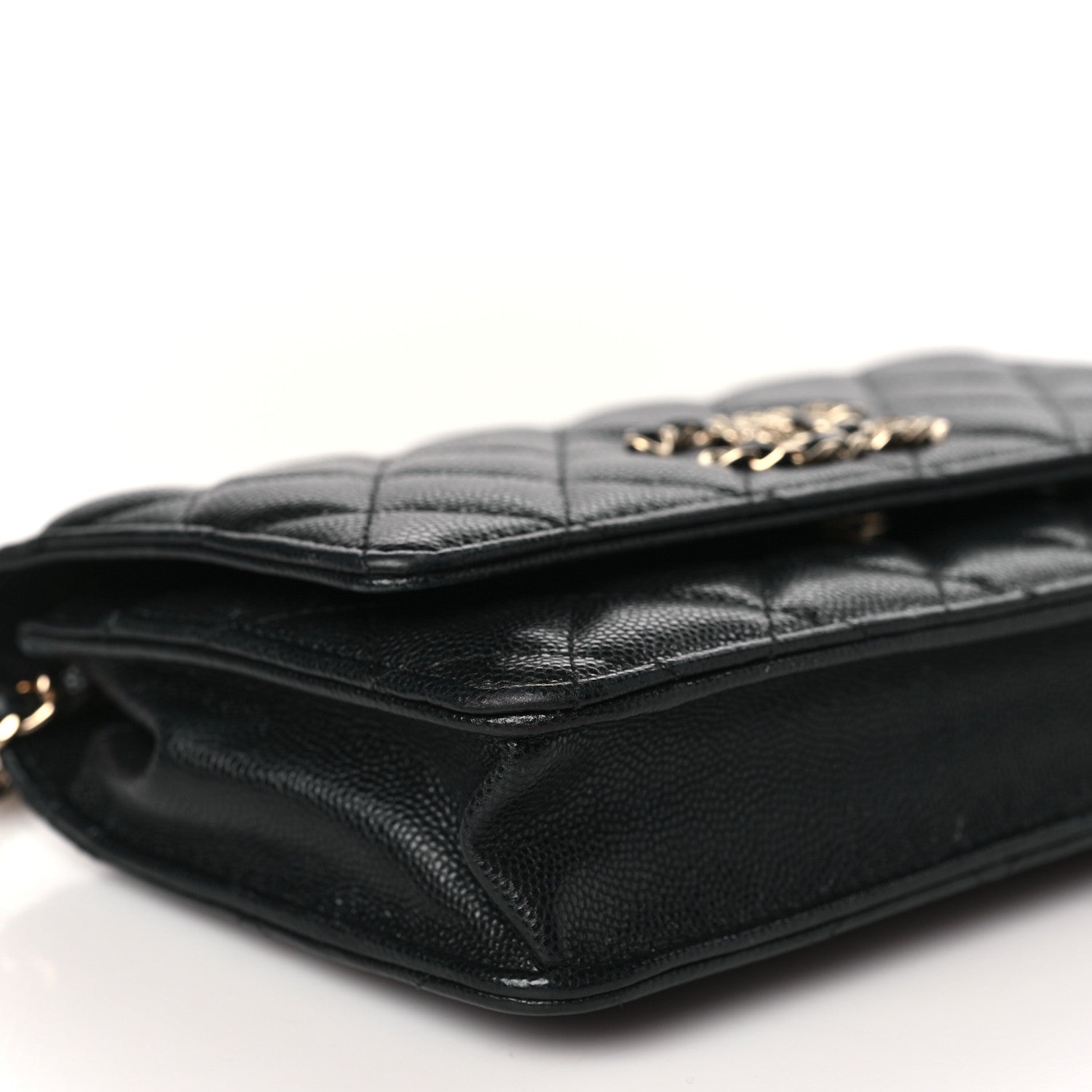 Chanel Caviar Quilted French New Wave Chain CC Wallet On Chain WOC Black 9 of 11