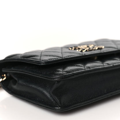 Chanel Caviar Quilted French New Wave Chain CC Wallet On Chain WOC Black 9 of 11