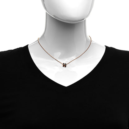 Hermes Lacquered Rose Gold Mini Pop H Pendant Necklace Black 2 of 6