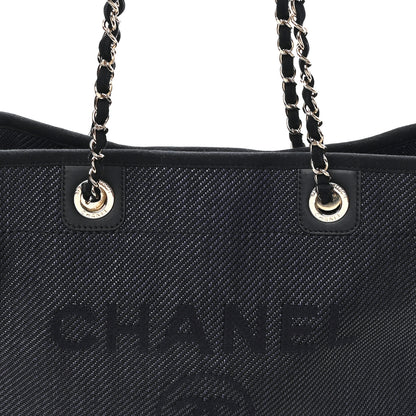 Chanel Mixed Fibers Calfskin Small Deauville Tote Black 8 of 10