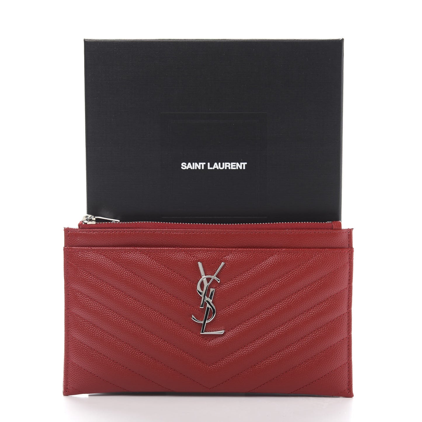 Grain De Poudre Chevron Monogram Bill Pouch Rouge Eros
